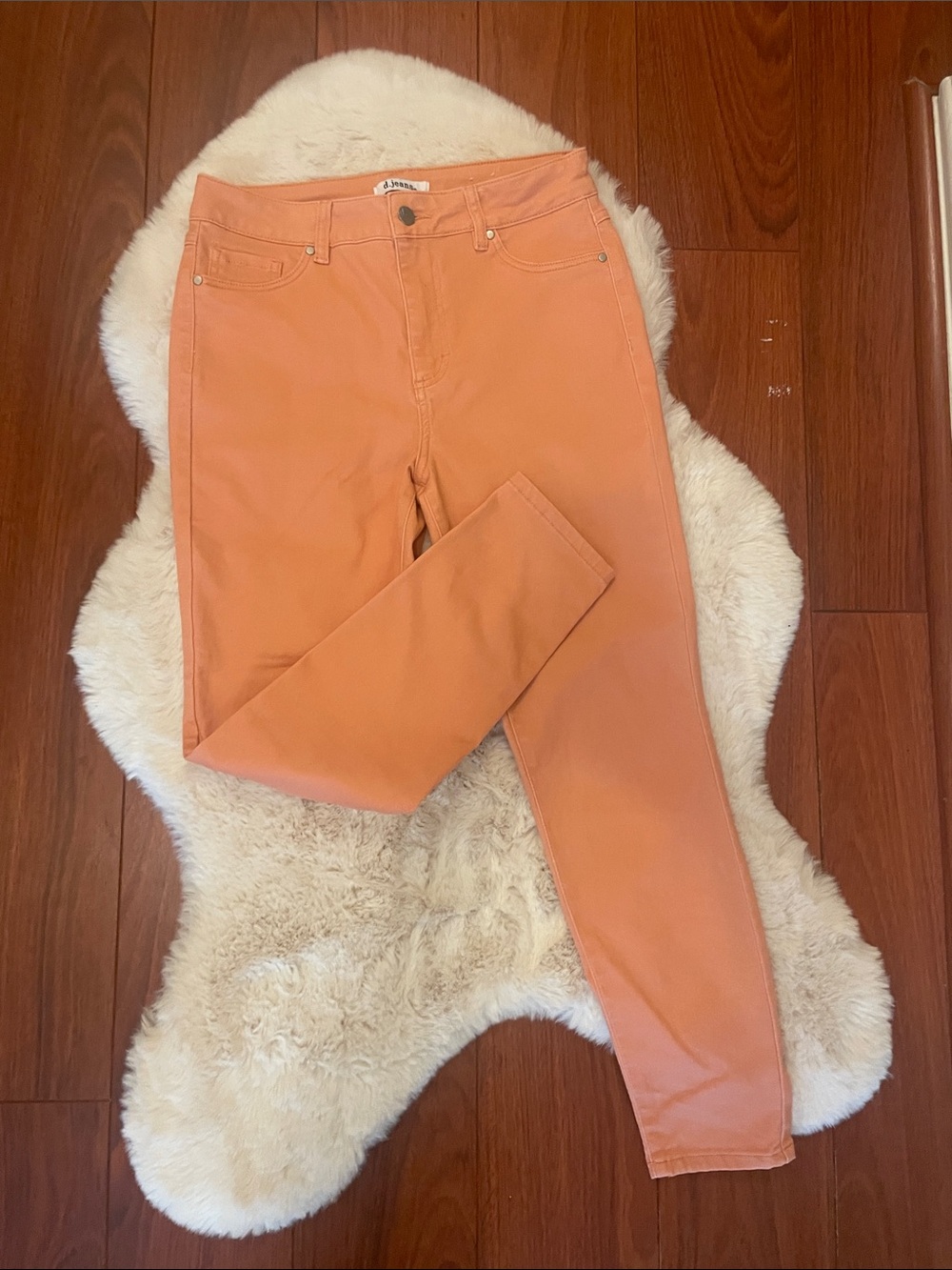 d.jeans Women's Skinny Jeans in Soft Coral Color